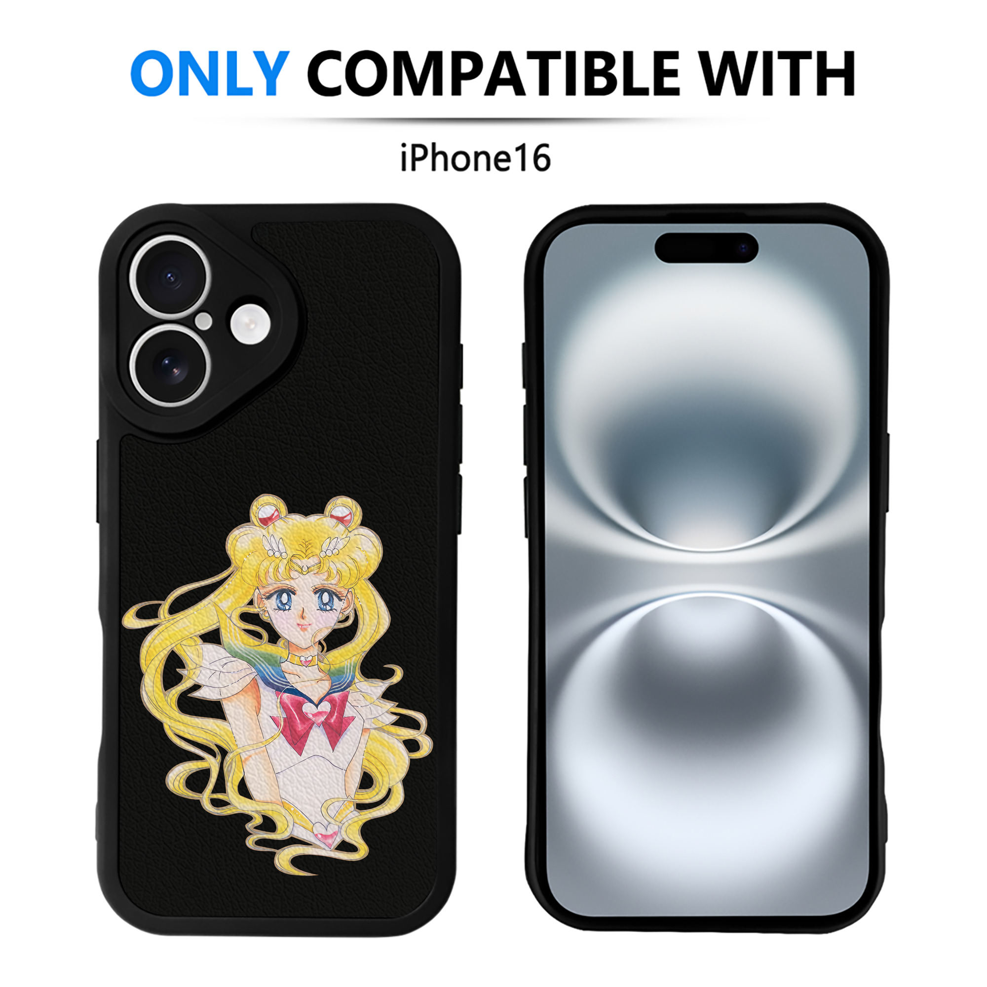 （画像用） 美少女戦士セーラームーン 月野 うさぎ つきの うさぎ Sailor Moon Tsukino Usagi 【iPhone 16シリーズ対応】シリコンスマホケース（レザー調） 材質：シリコン